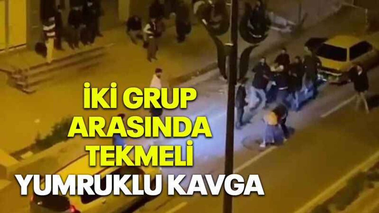 İki grup arasında tekmeli, yumruklu kavga